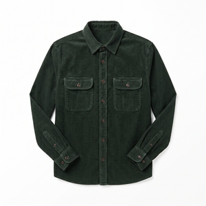 Chemise-veste décontractée chaude en velours côtelé pour homme, idéale pour l'hiver, fabrication OEM/ODM, vente en gros, logo personnalisé, faible MOQ - Product Image 3