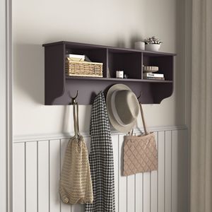 Perchero de Pared de Madera Blanca con 4 Ganchos Dobles para Almacenamiento en la Entrada y la Sala de Estar - Product Image 6