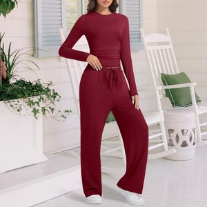 Womens Full Sleeve T Shirt and Trouser <b>Set</b> Casual Two Piece Outfit Soft Cotton Comfortable Lounge Wear Ladies Matching <b>Set</b> - Product Image 6