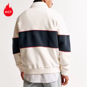 Sudadera de hombre de corte holgado con cremallera de un cuarto, estilo urbano, casual, de manga larga, de punto, de poliéster y algodón - Product Image 6