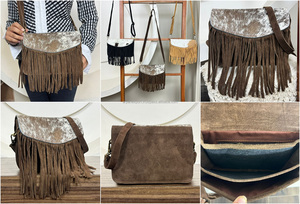 กระเป๋าสะพายข้างหนังวัวนิ่มสำหรับผู้หญิง, กระเป๋าหนังแท้วินเทจระดับไฮเอนด์ - Product Image 3