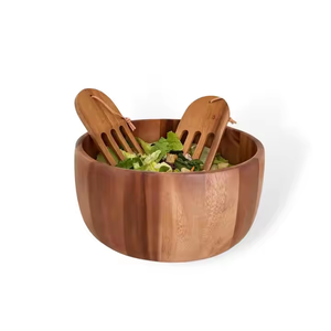 Petit bol rond en bois pour salade et smoothie, construction en noyer massif, utilisation classique pour les fêtes - Product Image 2