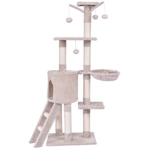 56-Inch Cat Tree & Scratcher Condo <b>Scratching</b> <b>Posts</b> with Ladder Play Area for Cats - Product Image 4