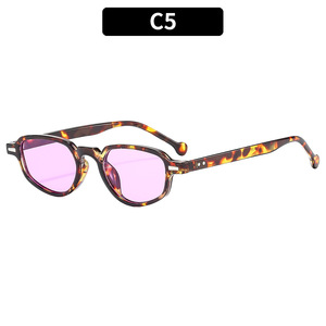 New Trendy Small-frame Metallic <b>Studs</b> Personalized Versatile Street Style Sunglasses Plain Face Simple Popular Style Stylish - Product Image 5