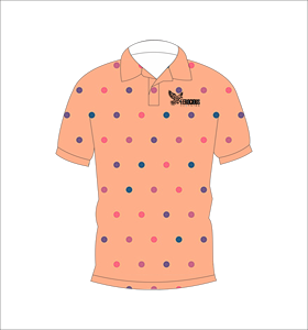Polo Personalizado para Hombre, Sublimado, con Diseño de Puntos Color Durazno, para Golf, de Secado Rápido, Manga Corta, Uniforme de Alto Rendimiento, Proveedor OEM - Product Image 2