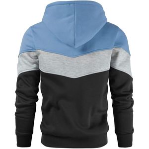 Sudadera con Capucha para Hombre, Color Azul Cielo, Gris y Negro, Estilo Casual, Forro Polar, Manga Larga, Ropa Urbana - Product Image 2
