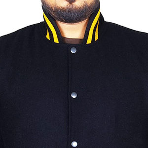 Vestes varsity pour hommes, service OEM, couleur noire, meilleur design et matériau en toile lisse, vestes pour adultes, veste varsity pour homme. - Product Image 6