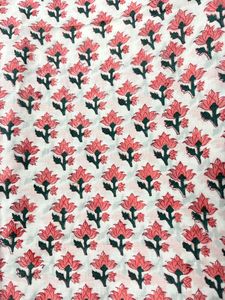 Tissu imprimé floral 100% coton pur, qualité supérieure, 120 GSM, tissu doux, confortable et respirant pour vêtements et projets d'artisanat - Product Image 6