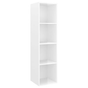 4 pezzi armadi TV a parete in legno bianco lucido per soggiorno - Product Image 4