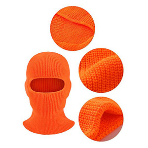 Cagoule en tricot orange, masque intégral, hauteur 36 cm, largeur 20 cm, unisexe, pour l'extérieur, taille adulte - Product Image 3