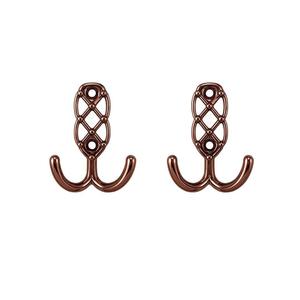 Porte-manteau mural double en métal de style antique décoratif, robuste, pour manteaux, chapeaux et clés, idéal pour l'entrée - Product Image 4