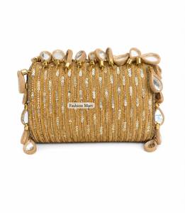 Bohemian Rattan <b>Handbag</b> With Mirror <b>Sequins</b> And Pearl Embellishments For Women Wedding Party Clutch - Product Image 2