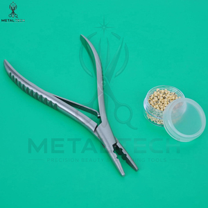 Custom Stainless Steel Hair Extension Pliers With 2 Holes Multi Functional Hair Extension <b>Tool</b> For Hair Remove Micro Ring Loop - Product Image 6