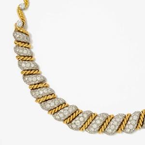 Elegante Collar de Oro Sólido de 14K con Diamante Cultivado en Laboratorio de 13.50ct FG VVS, Diseño de Dos Tonos, Ideal para Fiestas y Ocasiones Especiales de Lujo - Product Image 3
