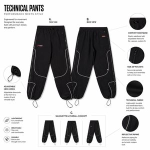 Pantalon de snowboard unisexe imperméable et ample, pantalon de ski surdimensionné, coupe-vent, isolé, pour sports d'hiver en plein air, pantalon réfléchissant - Product Image 6