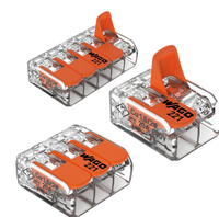 En stock, bornes de connexion Wagos, 2/3/5 pôles, 221-412/221-413/221-415, connecteur rapide électrique pour éclairage LED