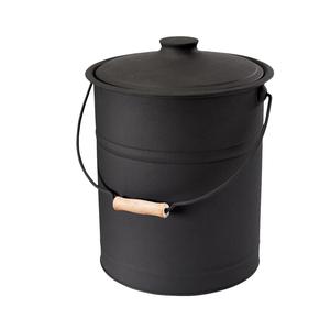 Cubo para cenizas de chimenea de hierro galvanizado negro vintage, de lujo, resistente, para leña, tamaño, forma y color personalizables, el más vendido - Product Image 5