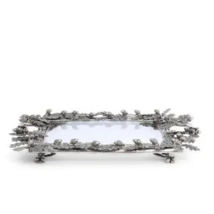 Elegante Tazón de Cerámica Hecho a Mano con Diseño de Plantas, Bandeja Decorativa para Servir Frutas, Decoración para Fiestas y Cocina, Estilo Americano Ecológico - Product Image 1