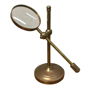 แว่นขยายตั้งโต๊ะแบบพกพา ปรับได้ วงกลม ชุบทอง ราคาขายส่ง - Product Image 1