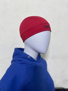 Red Custom Logo Printed <b>Beanie</b> Hat 100% Acrylic Knit Winter <b>Skull</b> Cap Unisex Casual Warm Headwear 56-58CM - Product Image 2