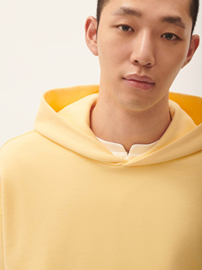 Sudadera con Capucha Amarilla para Hombre, Estilo Casual, Oversize, 100% Algodón, para Primavera, Manga Regular, ASKIM IMPEX - Product Image 3