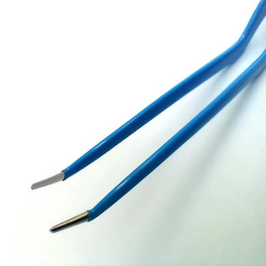 Premium EU Bayonet Angled Bipolar Forceps - Reusable European Style Offset Angled ESU Bipolar Forceps for Precise Electrosurgery - Product Image 3