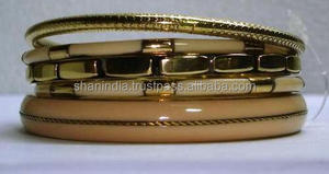 Brazaletes de madera y metal de resina hechos a mano para mujer y niña, conjuntos mezclados de alta calidad - Product Image 4