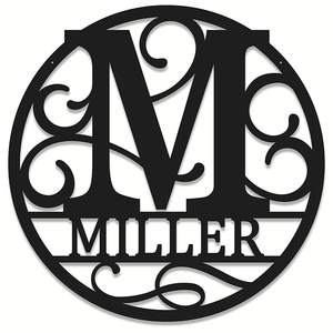 ป้ายโลหะสลักชื่อ ป้ายชื่อครอบครัวแบบกำหนดเอง ศิลปะติดผนัง ป้ายชื่อประตูหน้าบ้าน ของขวัญวันครบรอบแต่งงาน ของตกแต่ง ป้ายโลหะ - Product Image 1