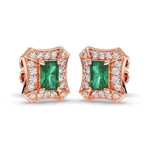 Pendientes de Diamantes Naturales en Oro de 18K, Pendientes de Diamantes en Oro de 10K, 14K, Platino, Plata, Corte Radiante, Joyería Fina, Regalo para Mujer - Product Image 6