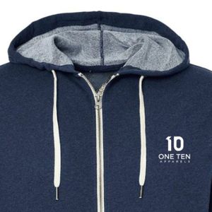 Custom Unisex French Terry Zip Hooded Sweatshirt Lightweight Breathable Full Zip Hoodie for Sports Casual Wear and Wholesale - Product Image 3