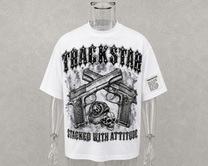 เสื้อยืดโอเวอร์ไซส์ลายกราฟิกผู้ชาย ผ้าคอตตอนหนานุ่ม สไตล์วินเทจ สตรีทแวร์ ทรงหลวมไหล่ตก ลุคดิสเทรส ยี่ห้อ OEM แบบฟอกสี - Product Image 2