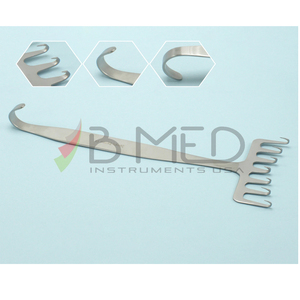 Retractor de Levantamiento de Cejas Coronal OR Grade, 7 Puntas Afiladas, Freeman Face Lift, 70mm de Ancho, Instrumento Ortopédico, Instrumentos Dentales - Product Image 1