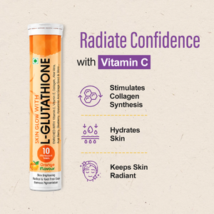 Travel Easy Orange Flavor L-Glutathione <b>Vitamin</b> <b>C</b> Effervescent <b>Tablets</b> 10 Count Suitable For Routine Easy Dissolving In Water - Product Image 4