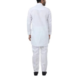Vente en gros usine OEM – Salwar Kameez pour hommes – Costume 2 pièces en coton sur mesure, décontracté, uni, pour fêtes, coupe ample, toutes saisons - Product Image 3