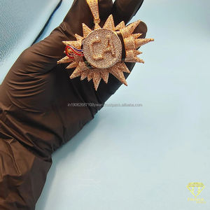 Colgante de Lujo con Inicial EA Estilo Sunburst Iced Out, Joyería de Declaración Hip Hop, Colgante Iced Out, Joyería Hip Hop, Colgante Bling de Lujo - Product Image 5