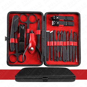Wholesale 18PCS Black Stainless Steel Manicure <b>Pedicure</b> Kit Custom Logo Nail Clipper Set Chiropody <b>Tools</b> Private Label OEM - Product Image 6