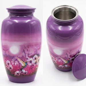 Large Capacity Aluminum Cremation Urn - Heavy Duty Metal Urn for Human Remains - Polished <b>Memorial</b> <b>Vase</b> with Screw Top Lid for - Product Image 2