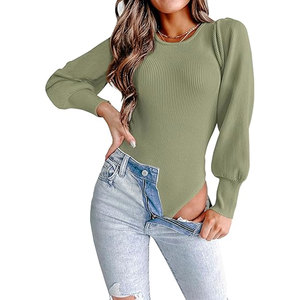 High Quality Women One Piece <b>Bodysuit</b> Eco Friendly Tummy Control Short Sleeve Square Neck Skinny Summer Women <b>Bodysuit</b> - Product Image 6