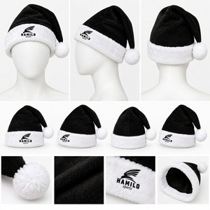 Chapeau de Père Noël pour homme adulte, personnalisé avec logo imprimé par sublimation, 100% polyester, bordure en peluche blanche, pompon, circonférence de la tête 48-50 cm, hiver - Product Image 2