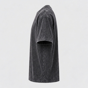 T-shirt décontracté pour homme, coupe ajustée, délavé à l'acide, en polyester et coton, col rond, manches courtes, effet délavé, disponible en plusieurs tailles - Product Image 4