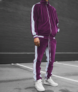 Chaqueta Deportiva de Terciopelo Personalizada de Invierno para Hombre, Chaqueta Deportiva de Dos Piezas con Capucha, Cortavientos de Terciopelo, Ropa Deportiva Informal - Product Image 4