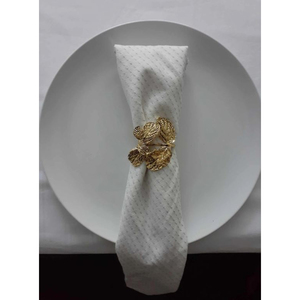 Juego de Anillos para Servilletas de Metal con Hojas Doradas, Diseño Moderno de Hojas de Aluminio Hechas a Mano, Decoración de Mesa para Hotel y Restaurante, Mejor Precio - Product Image 1