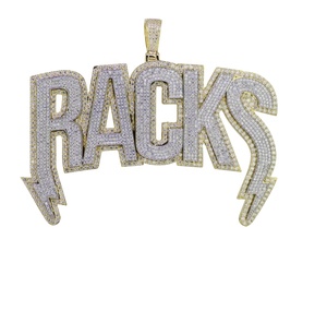 RB GEMS iced OUT VVS Moissanite pendant VVS Diamond PASS เครื่องประดับที่กำหนดเองจี้925เงินฮิปฮอปจี้ดี - Product Image 1