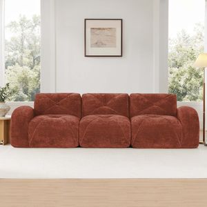 Divano Componibile Ergonomico 110 Senza Struttura in Velluto Morbido, Design Ergonomico, Spugna ad Alta Densità 32D, Antiscivolo, per Soggiorno - Product Image 3