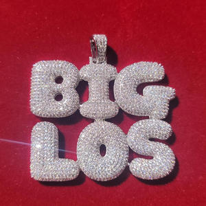 Collier Pendentif Alphabet Personnalisé de Luxe, Entièrement Sertie de Strass en Cristal, Bijou Hip Hop Bling Bling, Accessoire Prénom Personnalisé - Product Image 1
