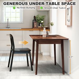 Mesa de Comedor Rectangular de Madera de Nogal de Estilo Moderno de Mediados de Siglo de 47.2 Pulgadas para 4 Personas, Mesa de Comedor con Patas de Madera de Caucho - Product Image 5