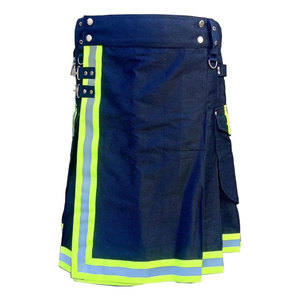Meilleure Vente : Kilt Tactique Utilitaire Bleu Marine Fait Main en Coton Noir pour Pompier, Taille Personnalisée 2026 - Product Image 1