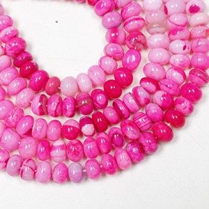 Natural Shaded Pink Opal Gemstone Smooth Rondelle <b>Beads</b> 7-8MM Loose Opal <b>Stone</b> <b>Beads</b> for Jewelry Making Wholesale Genuine <b>Beads</b> - Product Image 3