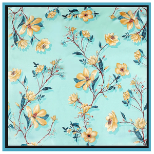 Écharpe carrée rétro grande taille 90 cm x 90 cm - Châle imprimé floral pour femme, protection solaire de plage, cache-tout, foulard de voyage - Product Image 1