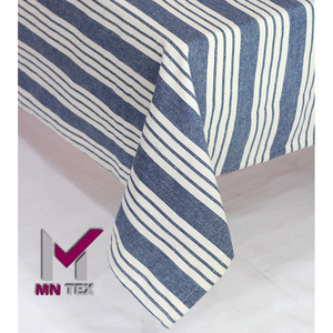 Cubierta de mesa de algodón teñido de hilo suave lavable Diseño rectangular impreso para evento de restaurante de hotel o decoración de fiesta - Product Image 1